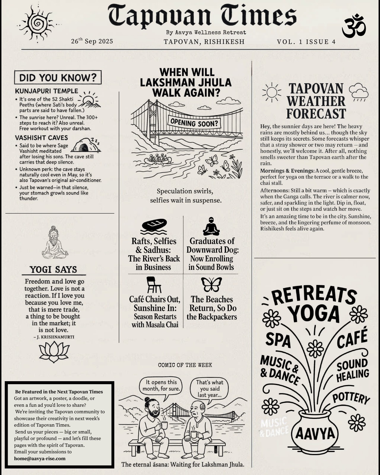 Tapovan Times Issue 4 — When Will Lakshman Jhula Walk Again?