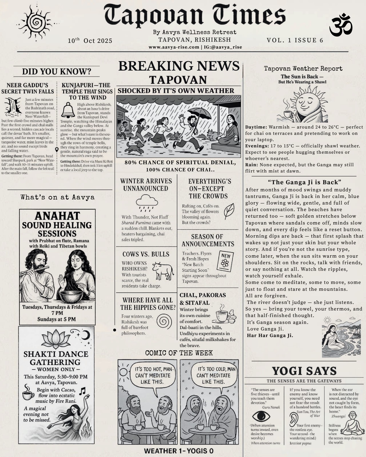 Tapovan Times Issue 6 — Winter Arrives Unannounced