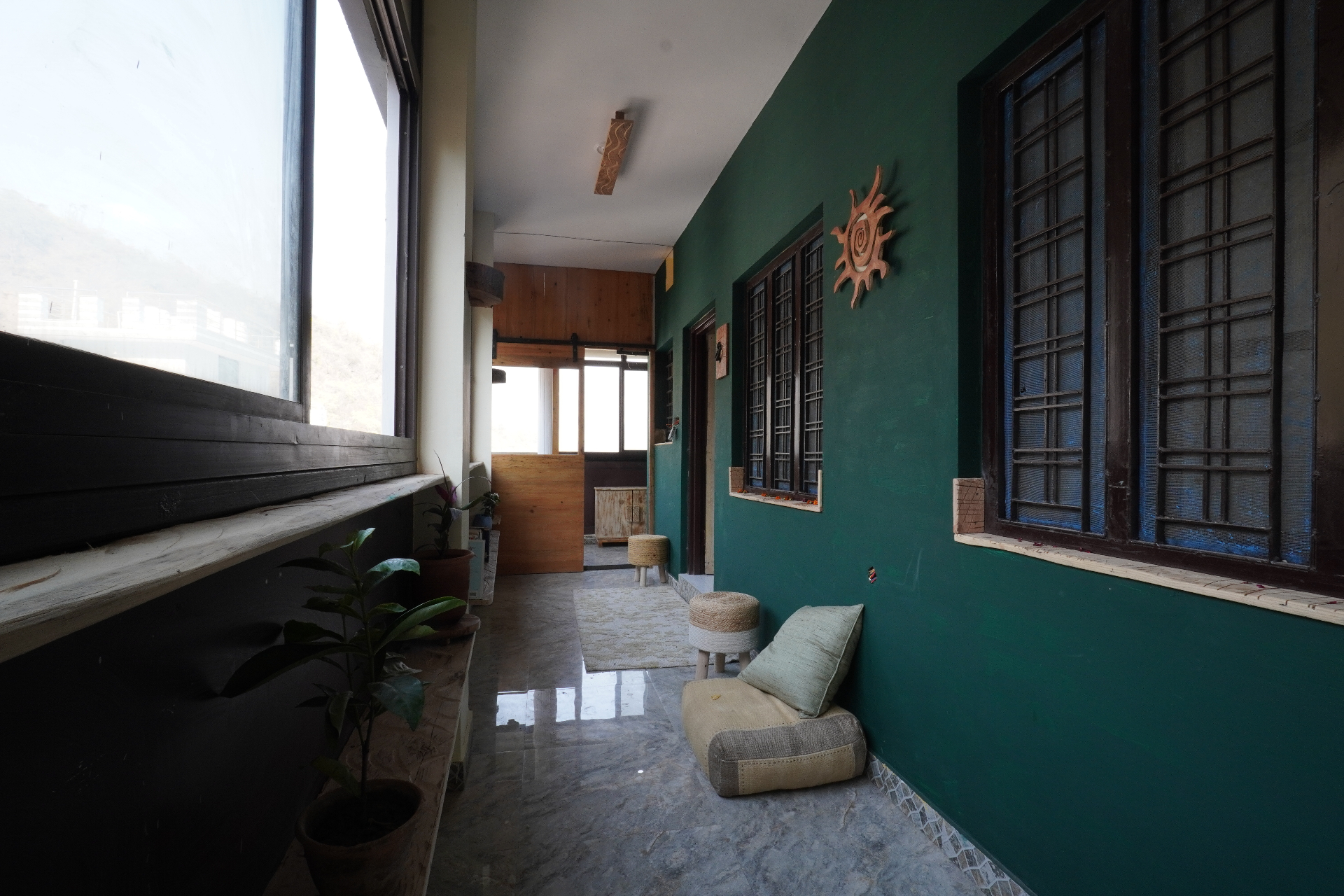 Lobby with green living wall
