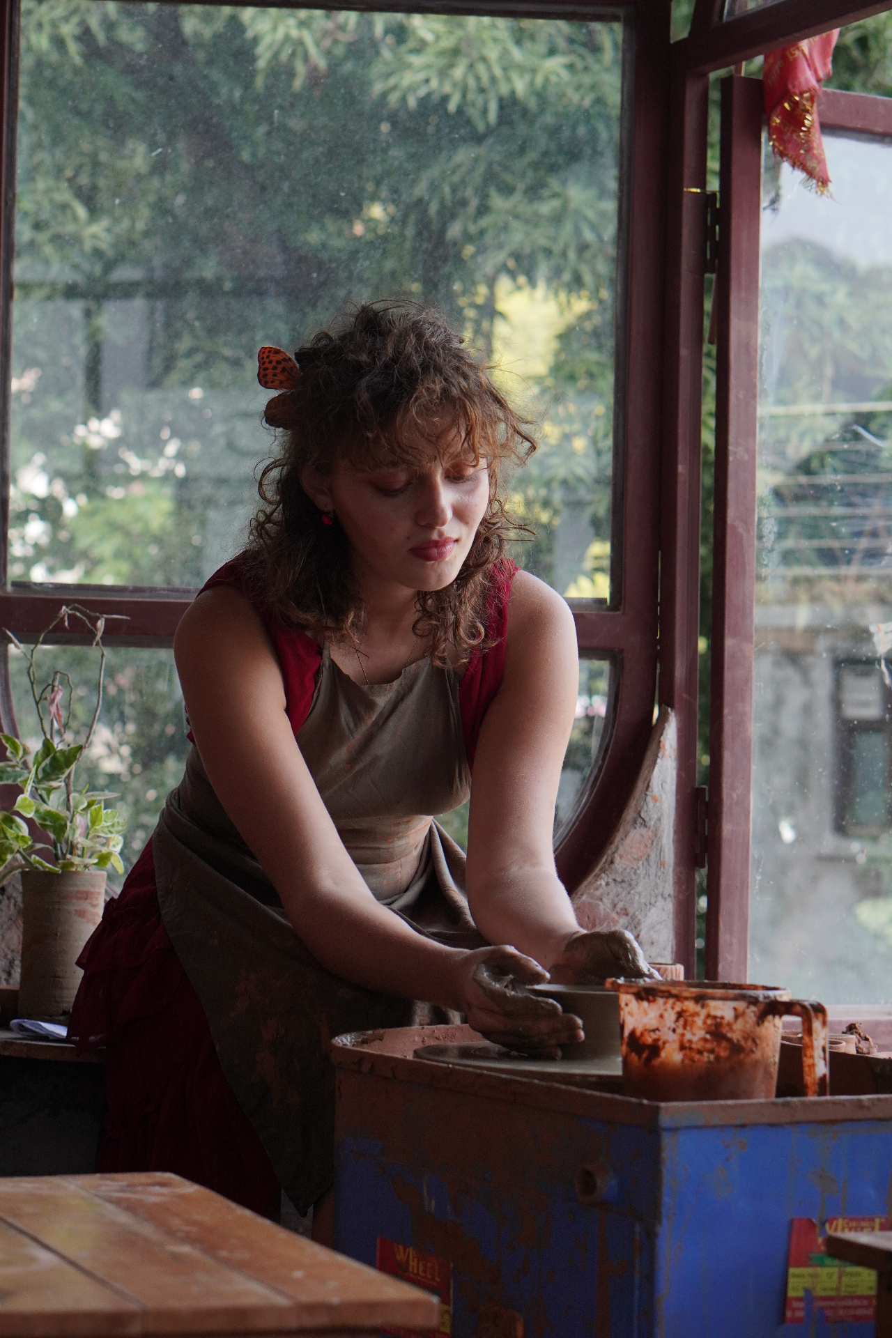 Aavya Pottery & Arts Studio with arched windows in Tapovan, Rishikesh